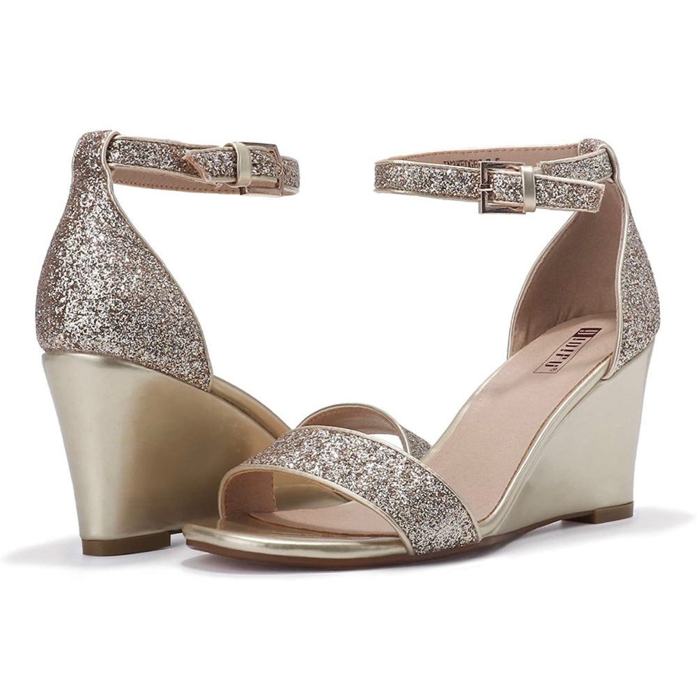 🎉HP🎉 IDIFU Women’s Wedge Heels Sandals 3” Ankle Strap Open Toe Evening Shoe